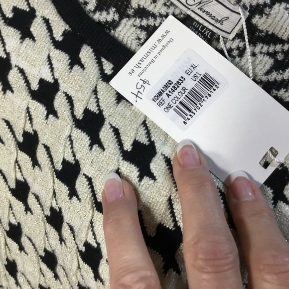 Mismash~Knit Sweater Dress~Houndstooth~Knee Length - Picture 8 of 8